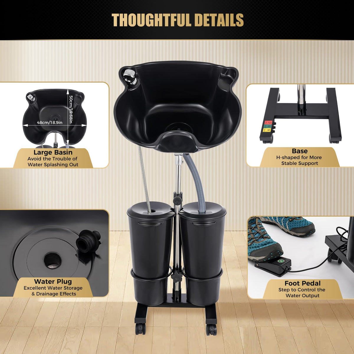 Portable Freestanding Upright Shampoo Basin K20792