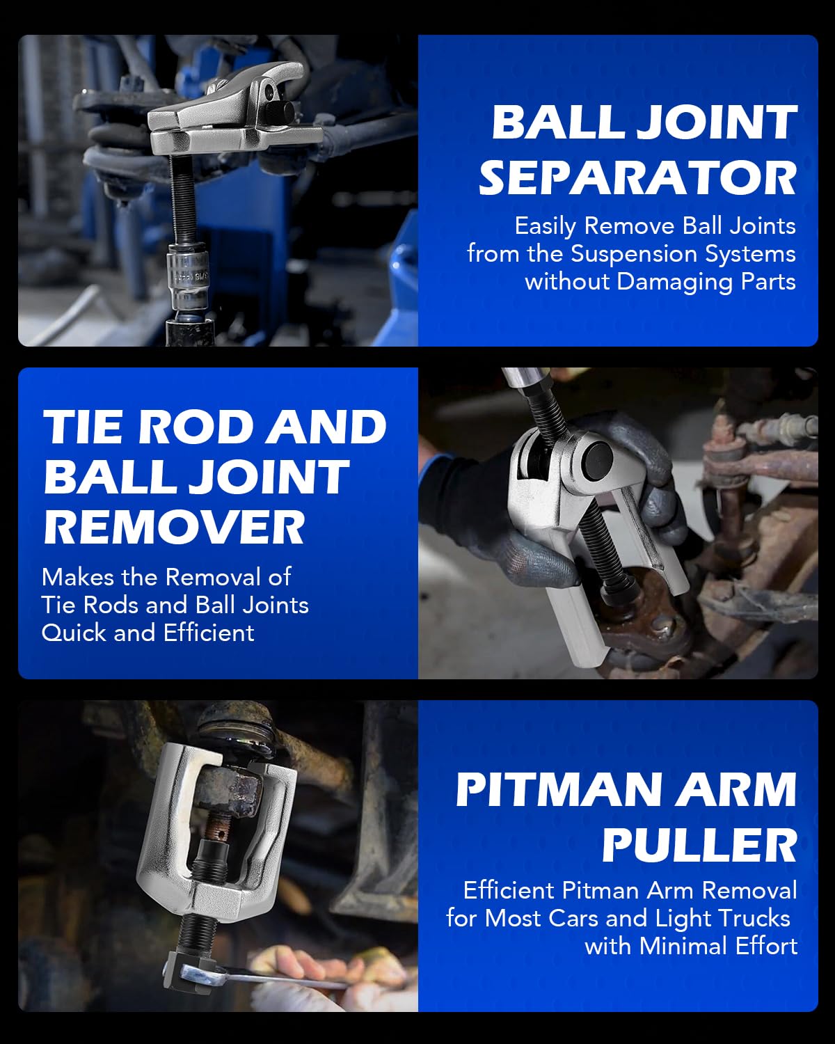 Ball Joint Separator, Tie Rod End Tool Set, Pitman Arm Puller J84814