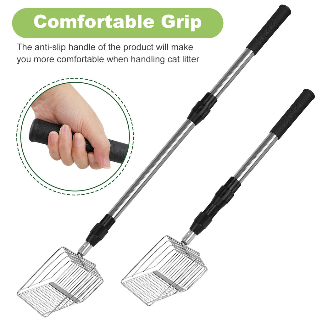 Long Handle Stainless Steel Cat Litter Scoop with Holder H879