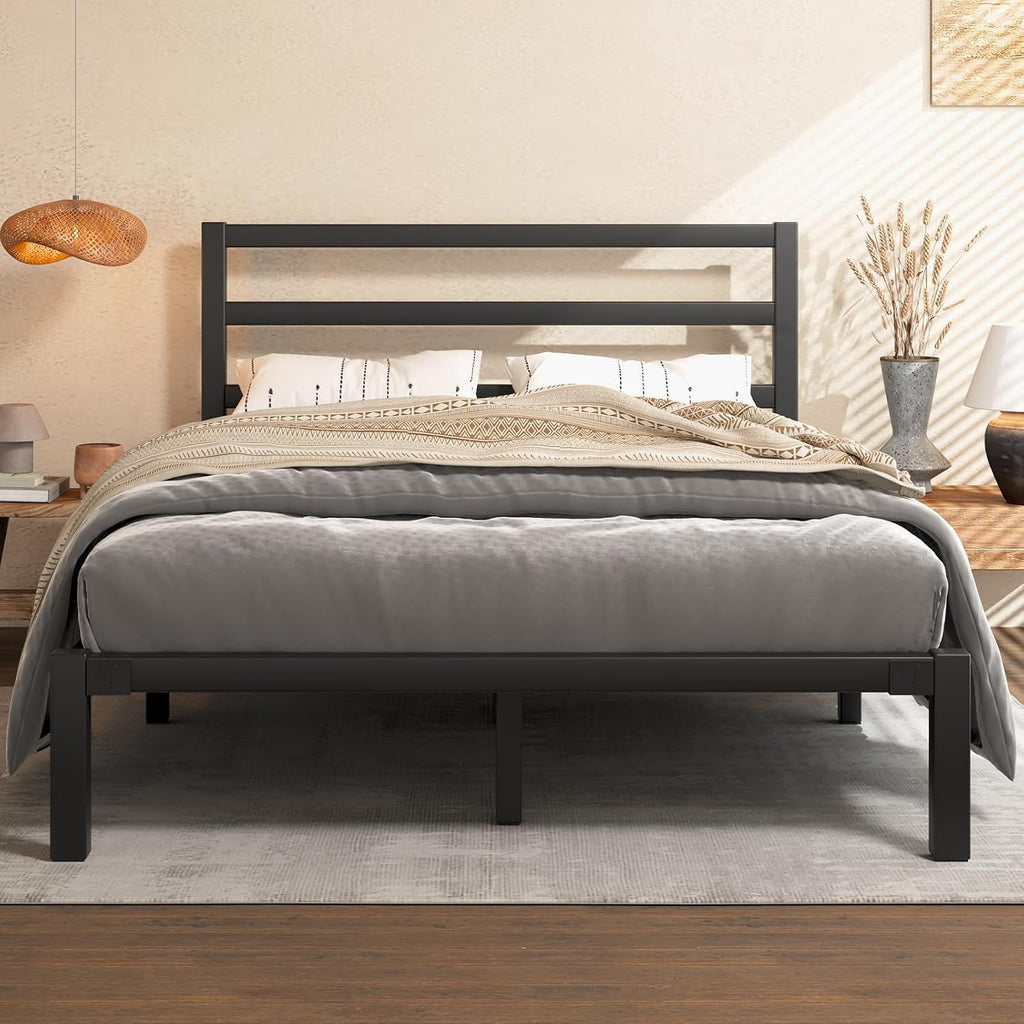 Queen Metal Platform Bed Frame with Headboard Z97100