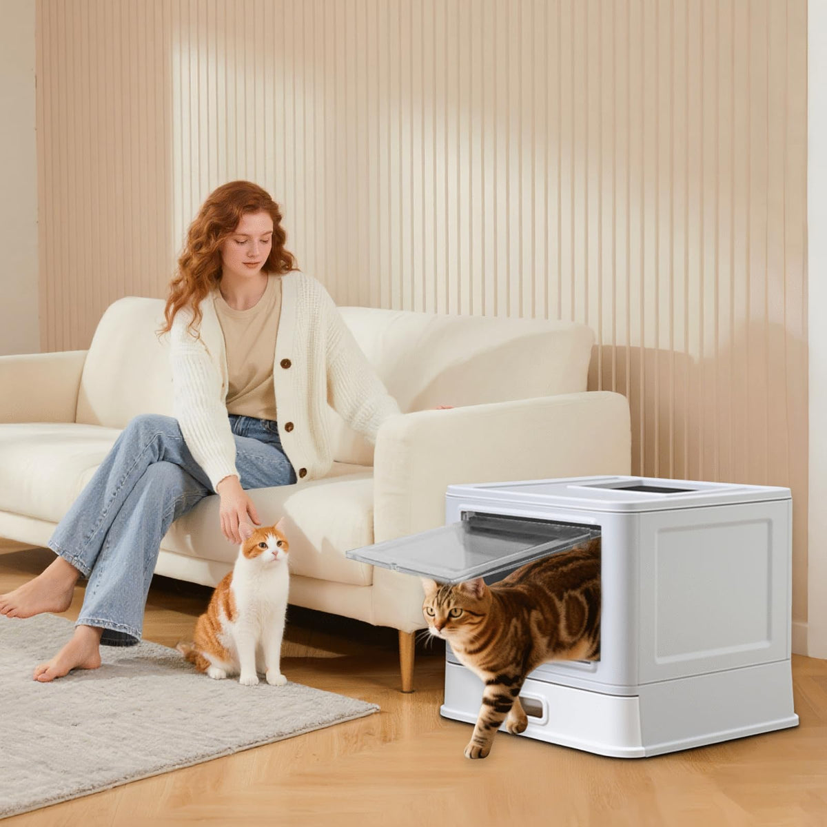 XL Stainless Steel Cat Litter Box with Drawer H53765