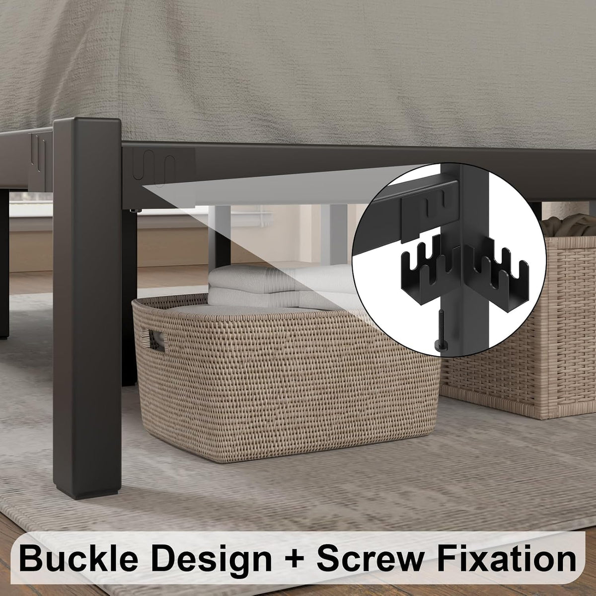 Queen Metal Platform Bed Frame with Headboard Z97100