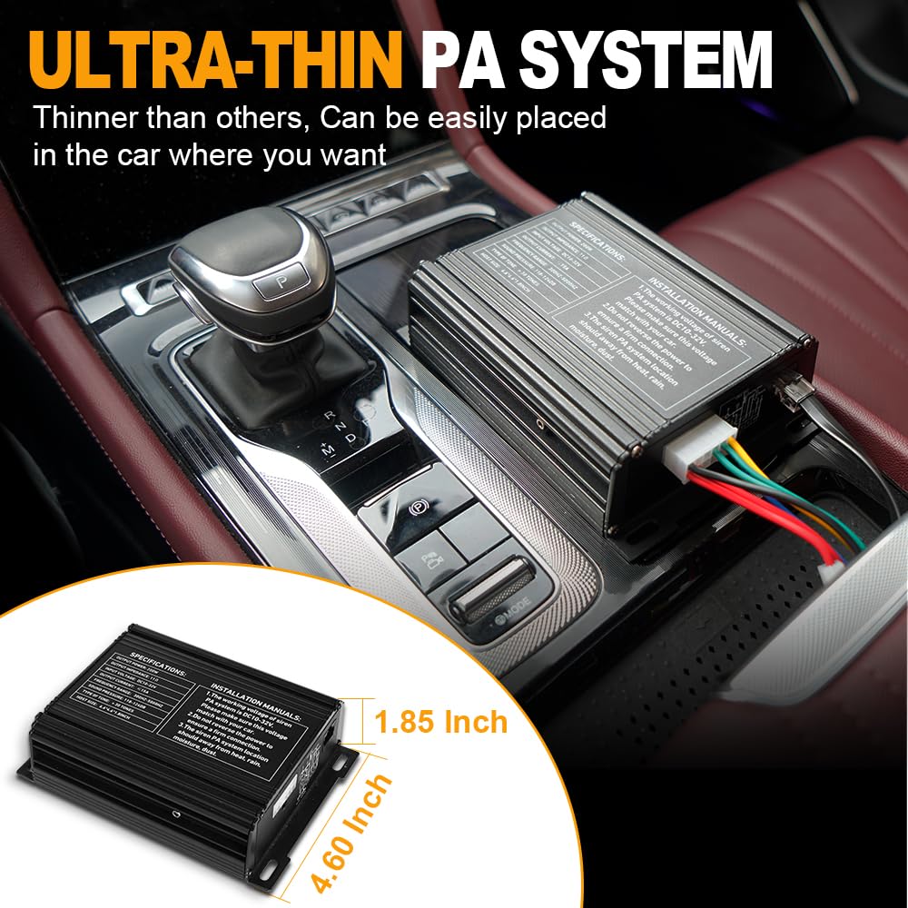 250W Multi-Tones Slim PA Siren Speaker with Handheld Controller & Mic C16159