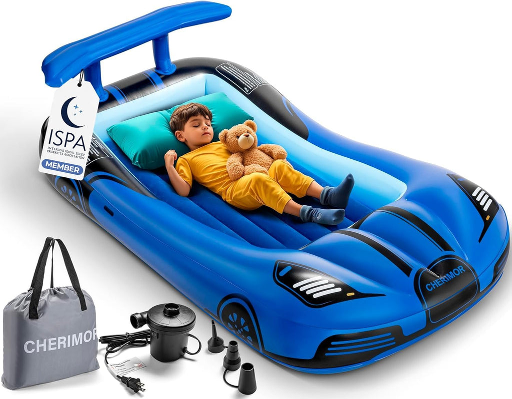 Inflatable Toddler Travel Bed with Safety Bumpers & Auto Pump Z45635