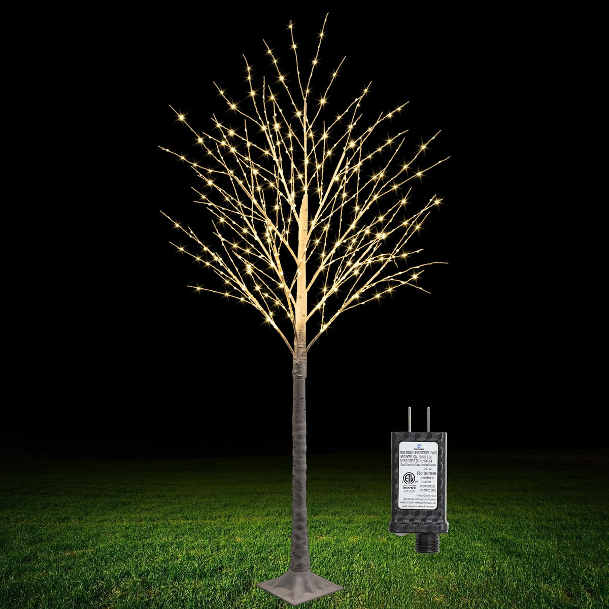 6FT Lighted Birch Tree 500 LED Warm White S66303