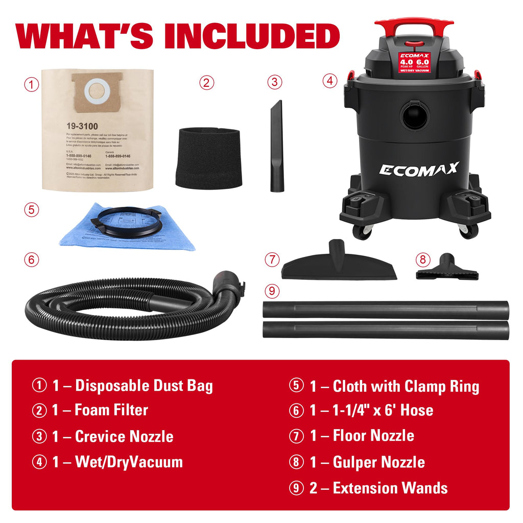 6 Gallon 4 HP Wet Dry Shop Vac Q42746
