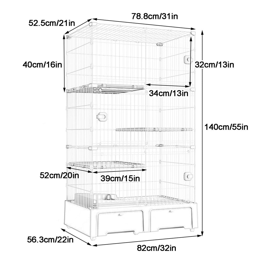 4 Tier Indoor Cat Enclosure with 3 Jumping Platforms P4084
