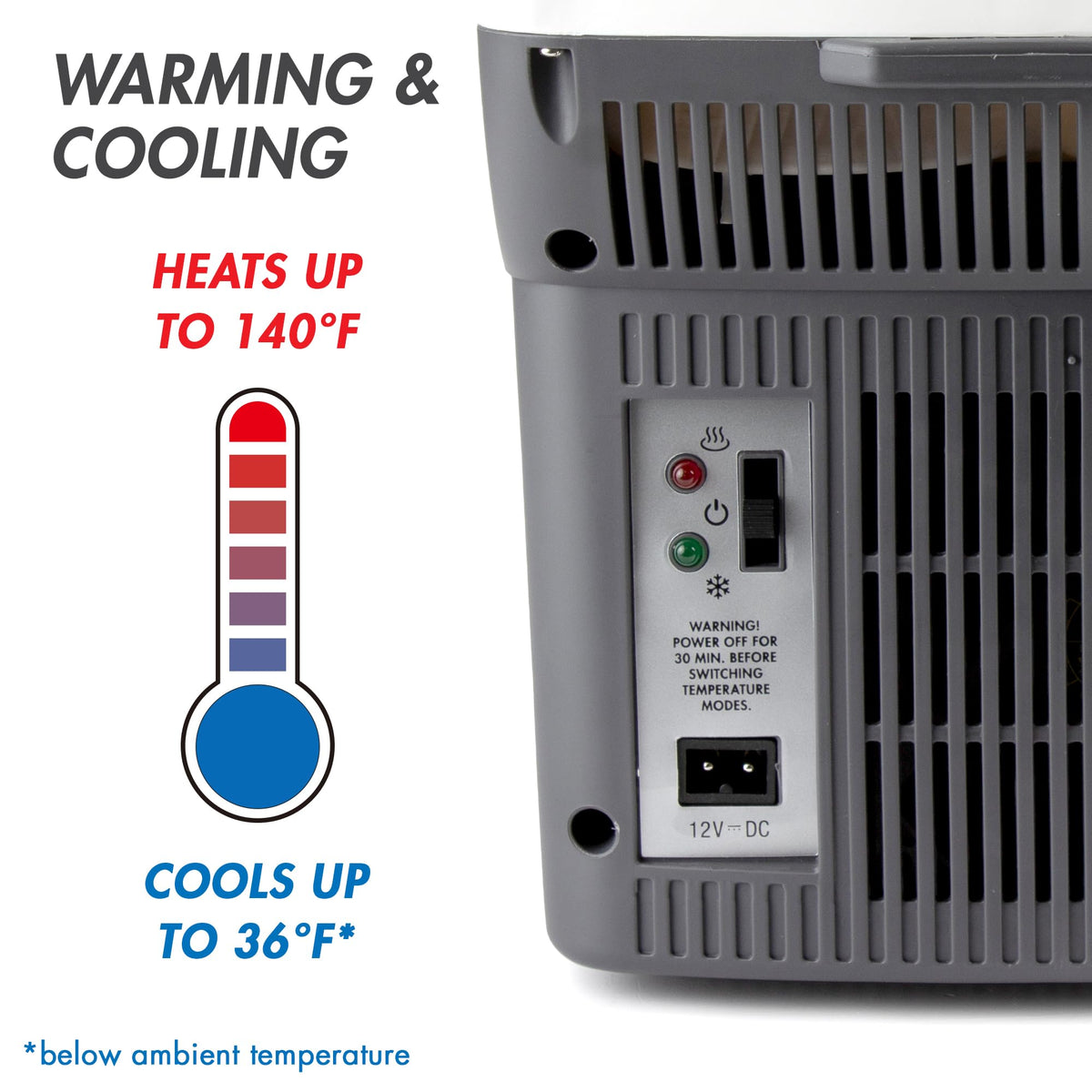 12V 6 Quart Portable Electric Cooler Warmer N843274