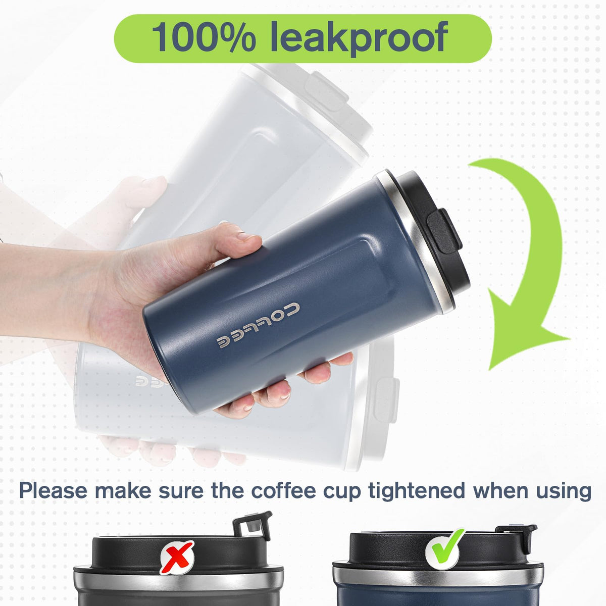 4 Pack 17oz Stainless Steel Insulated Coffee Mug with Lid P368