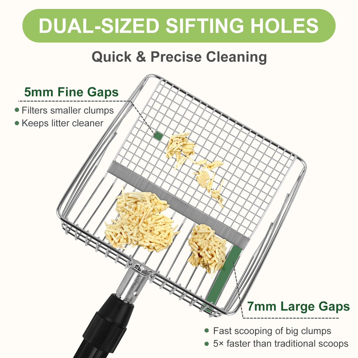 Long Handle Stainless Steel Cat Litter Scoop with Holder H879