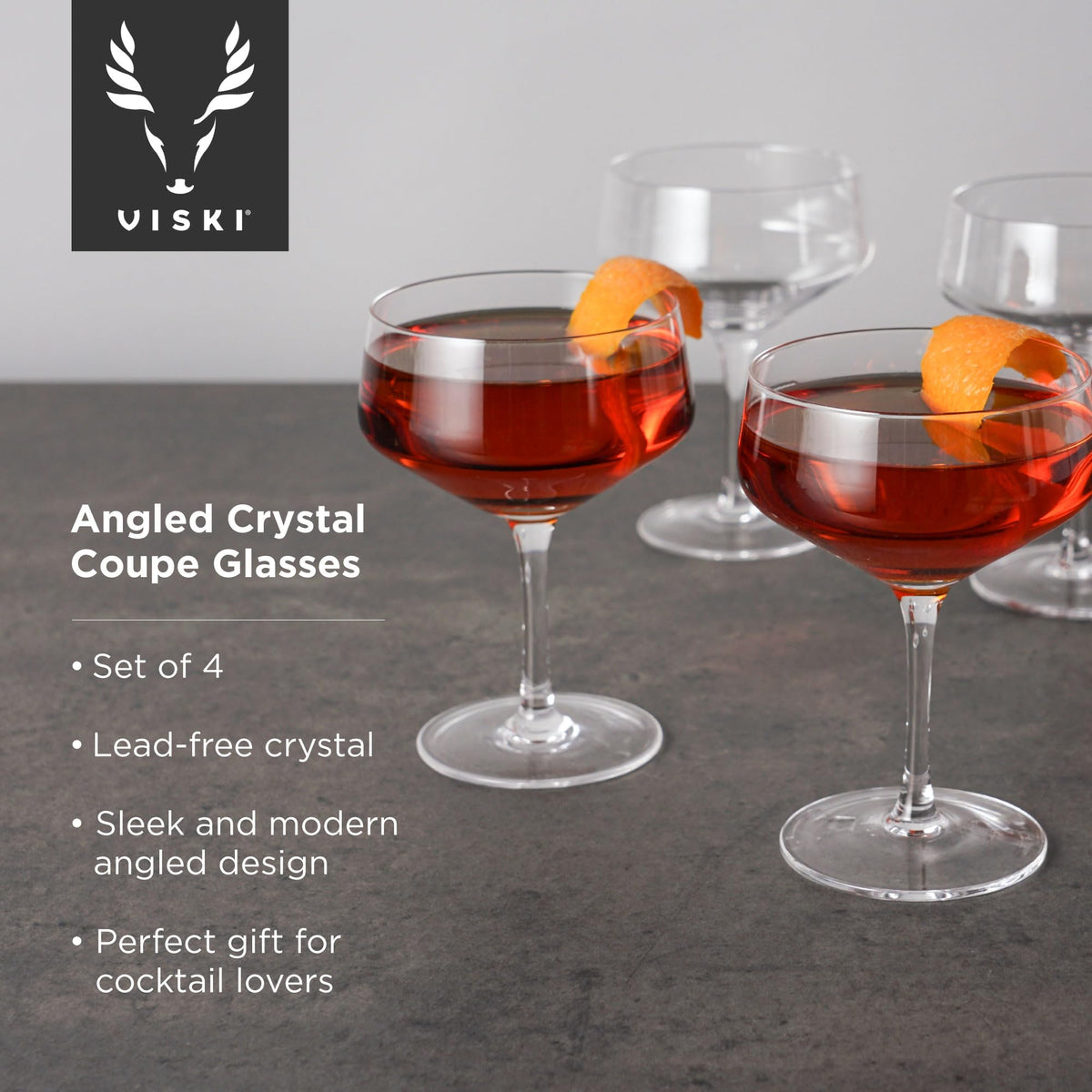 Crystal Coupe Cocktail Glasses Set of 4 P23001
