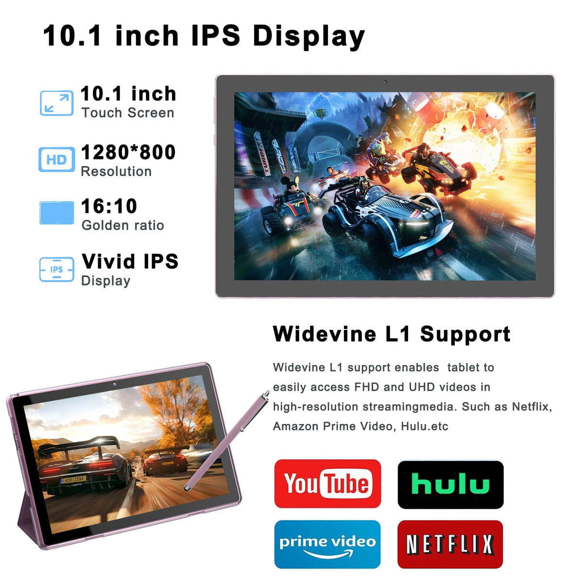 10-inch Android Tablet with Case and Stylus Y976275