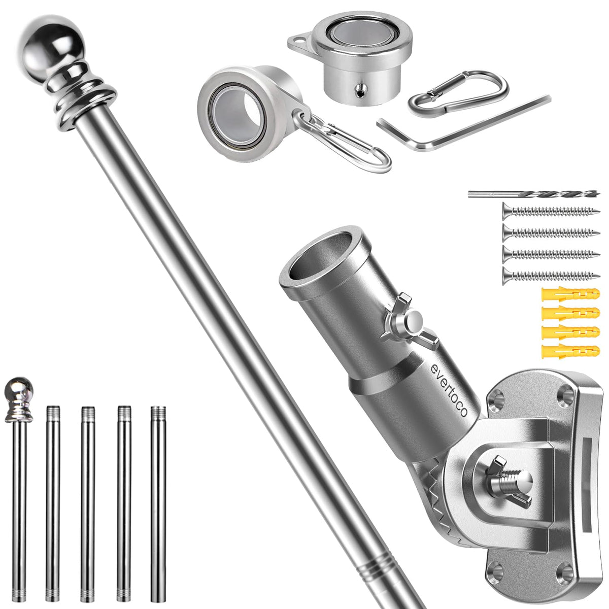 Heavy Duty Stainless Steel Flag Pole Kit H317