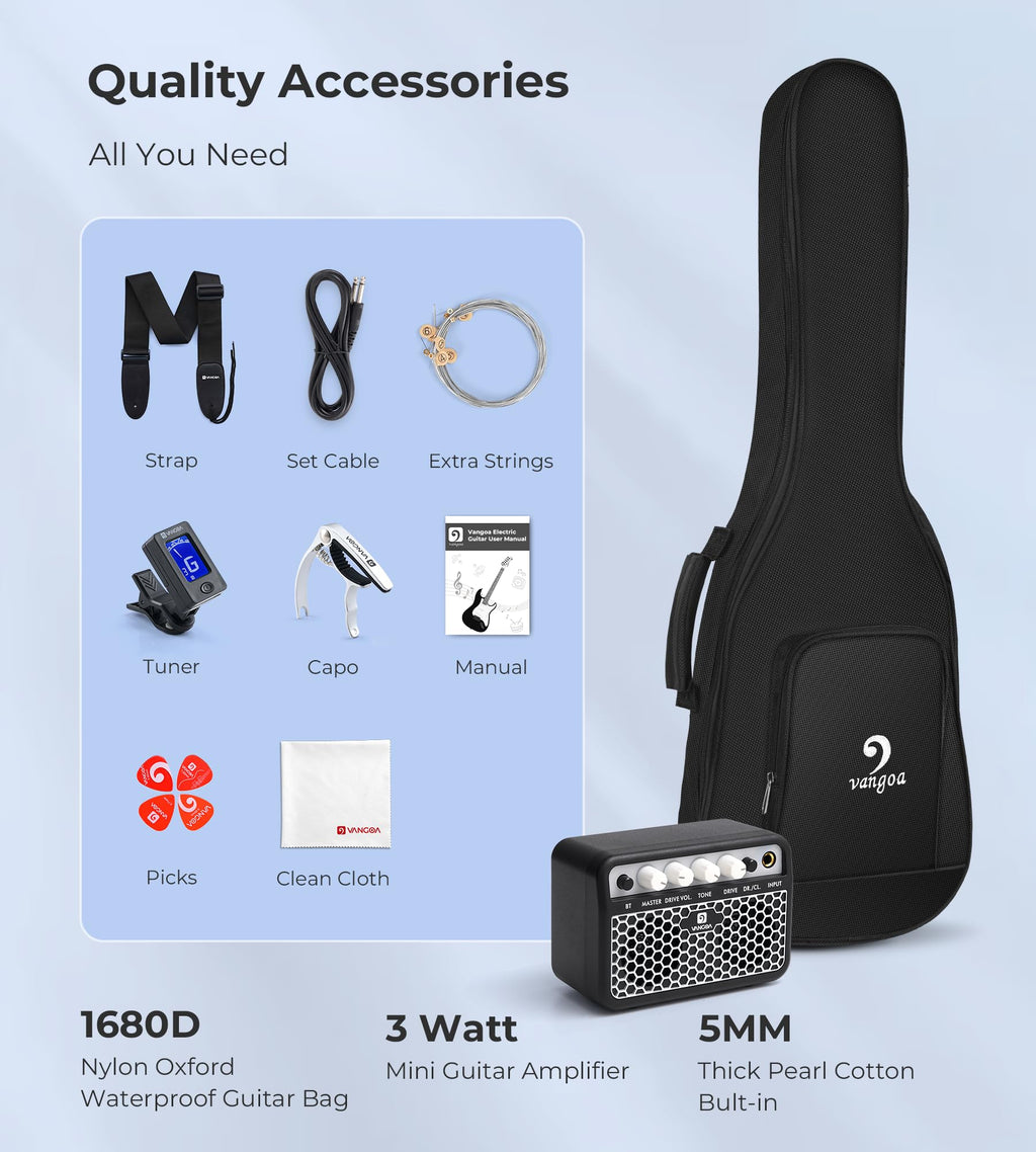 30 Inch Kids Electric Guitar Starter Kit with Amp Red C813