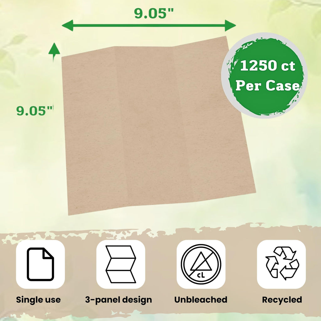 Brown Organic Unbleached Z-Fold Paper Towels Q849432