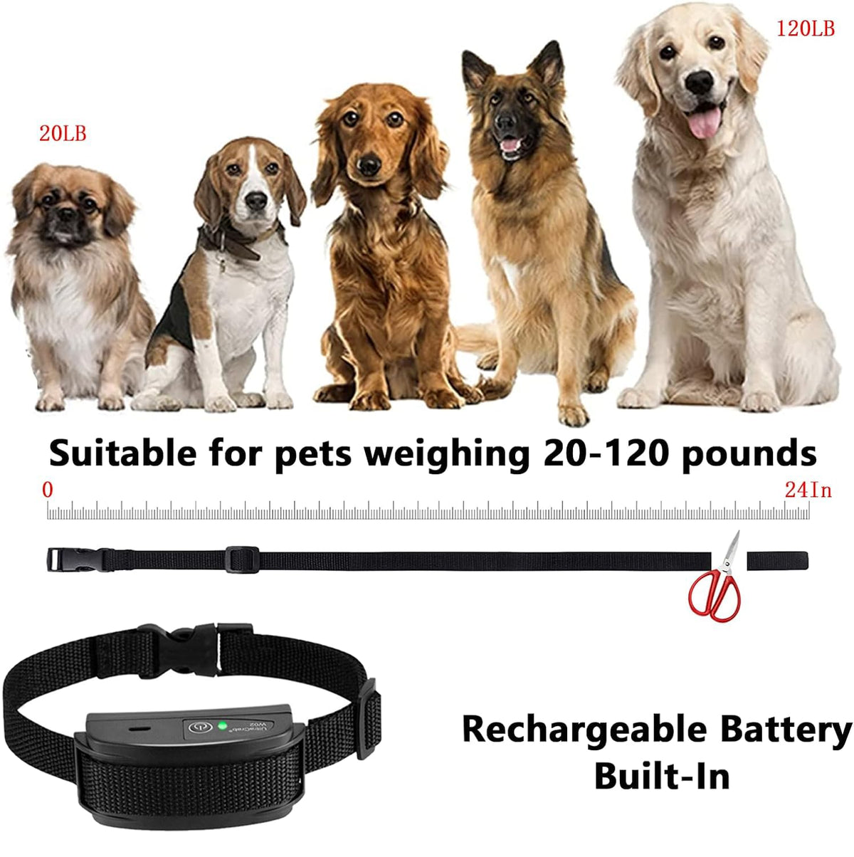 In-Ground Electric Dog Fence System with 2 Collars B48286