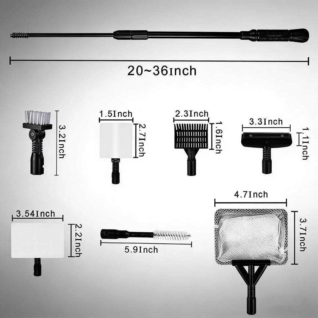 9IN1 Aquarium Cleaning Tools Long Handle Algae Scraper E432
