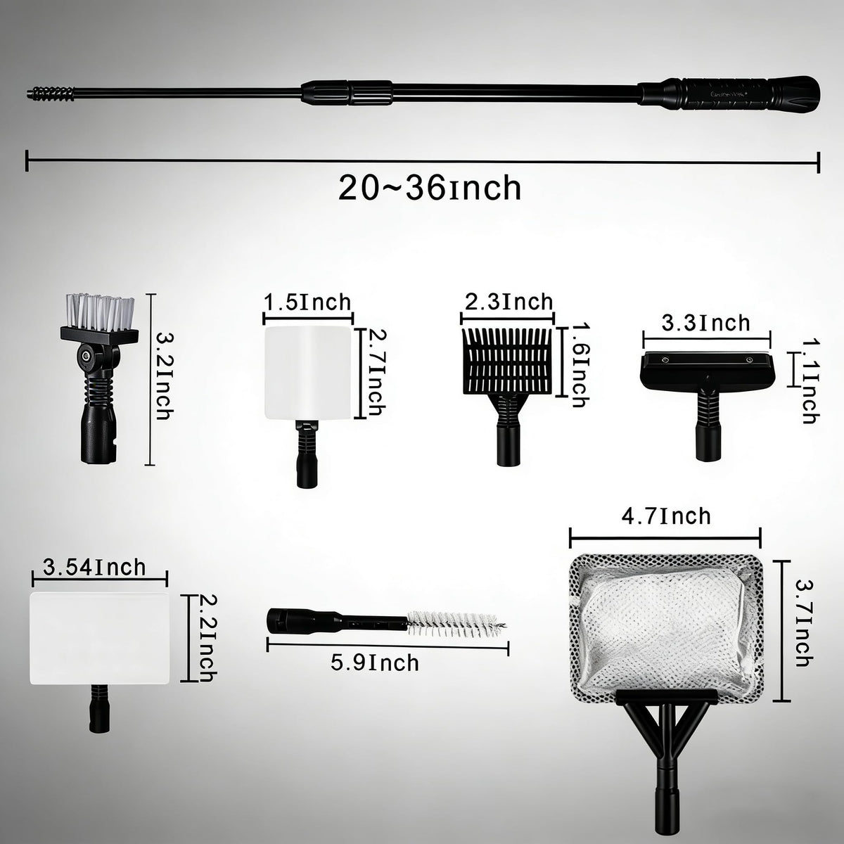 9IN1 Aquarium Cleaning Tools Long Handle Algae Scraper E432