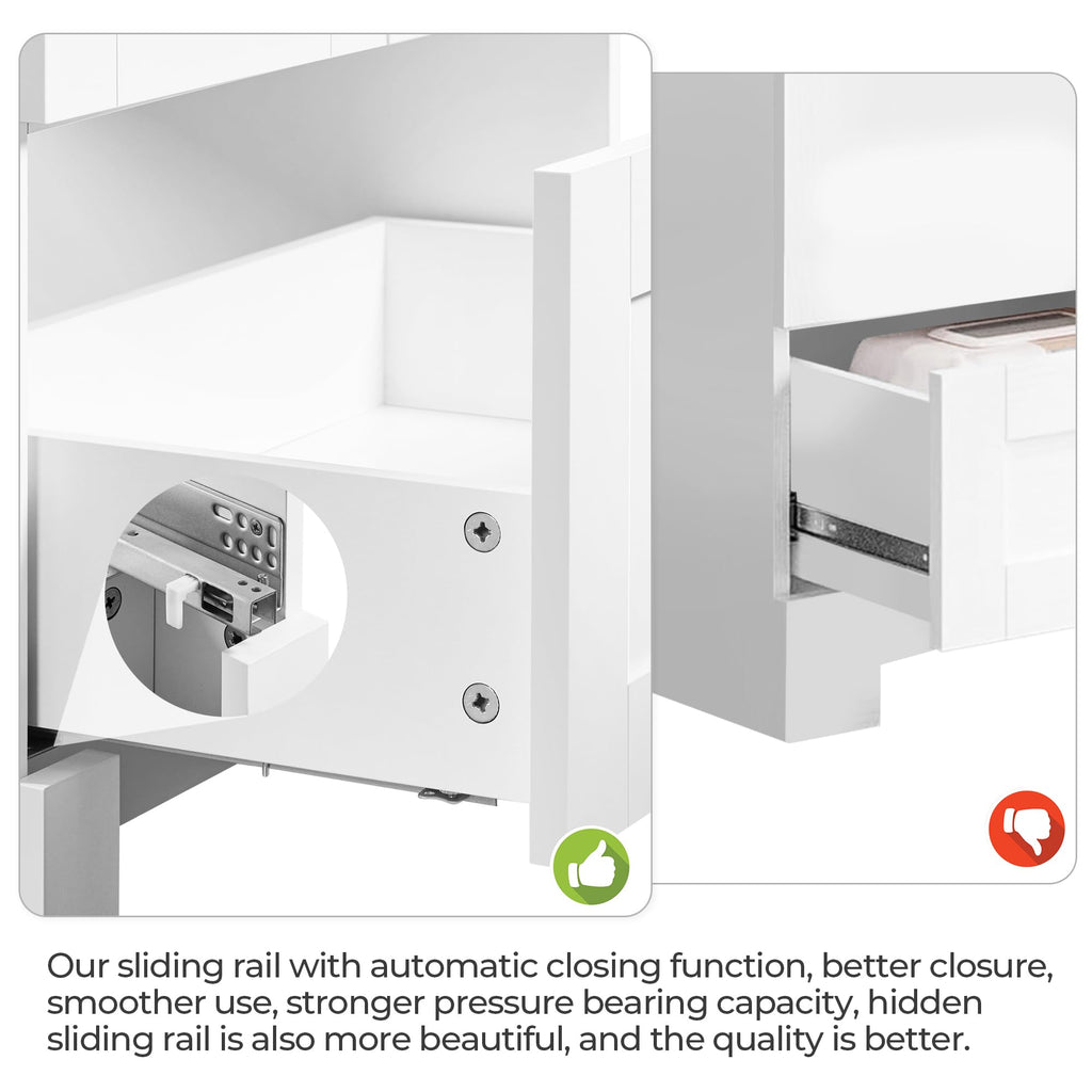 24" White Bathroom Vanity with Sink Y6082