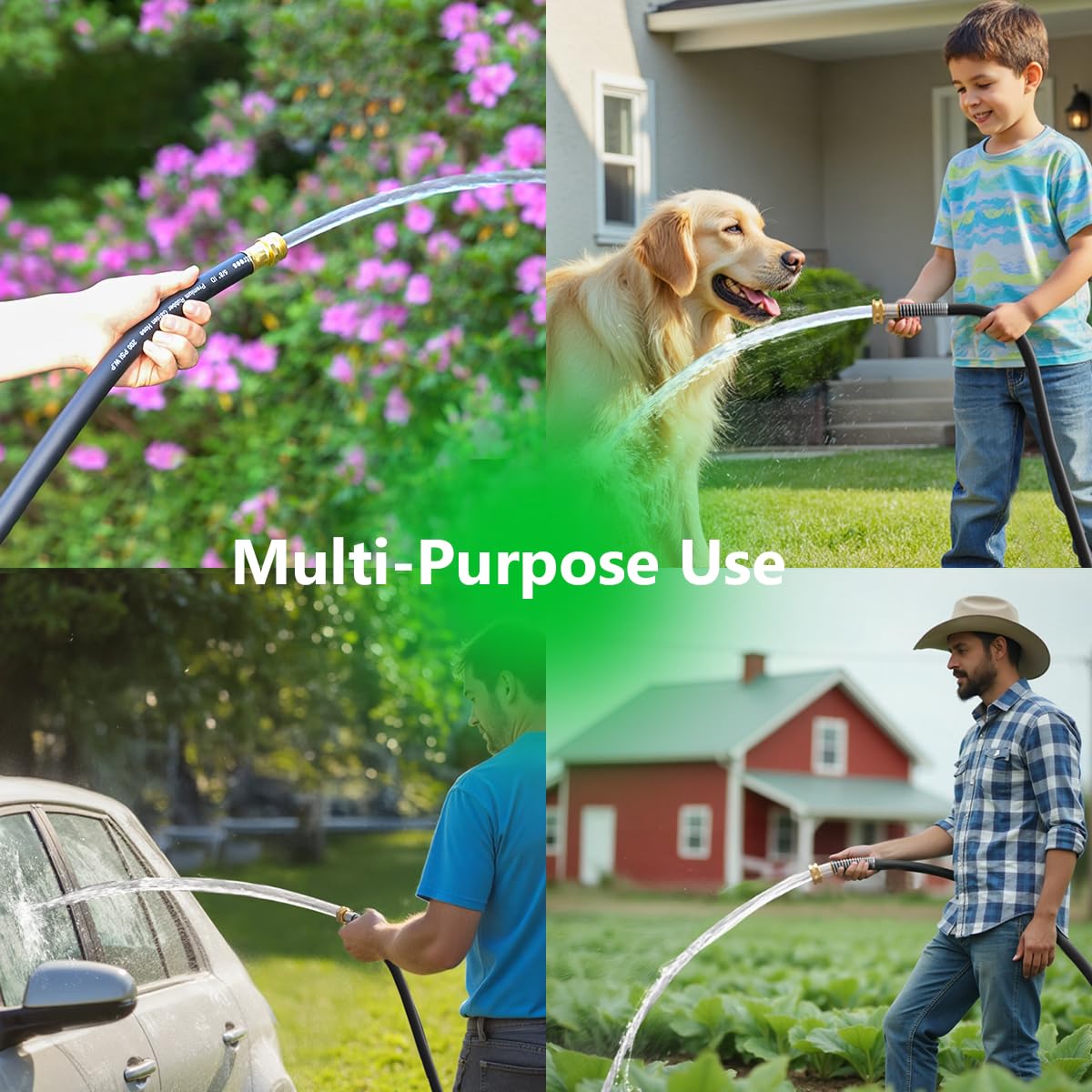 100FT Heavy Duty Rubber Garden Hose M4501