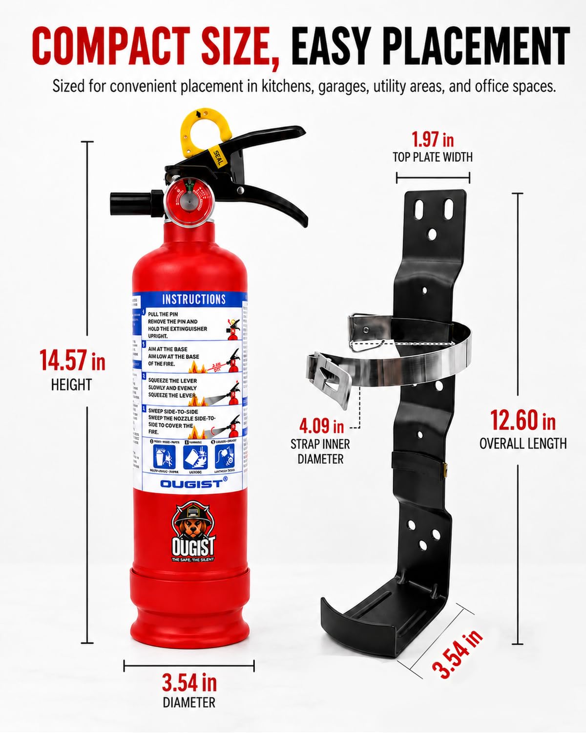 2.5 lb ABC Dry Chemical Fire Extinguisher with Wall Mount Z1069