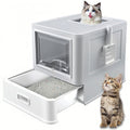 XL Stainless Steel Cat Litter Box with Drawer H53765