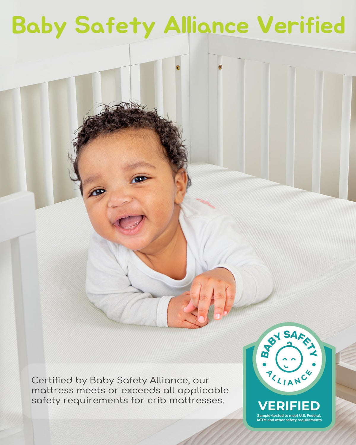 Breathable Standard Full Size Crib Mattress with Waterproof Machine Washable Cover A453