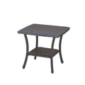 Brown Wicker Rattan 2-Tier Outdoor Coffee Table Y420013