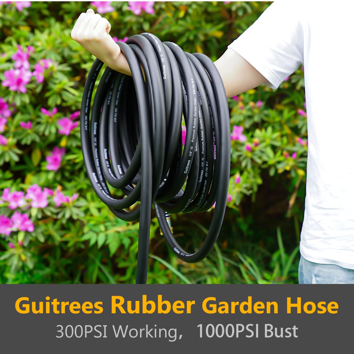 100FT Heavy Duty Rubber Garden Hose M4501