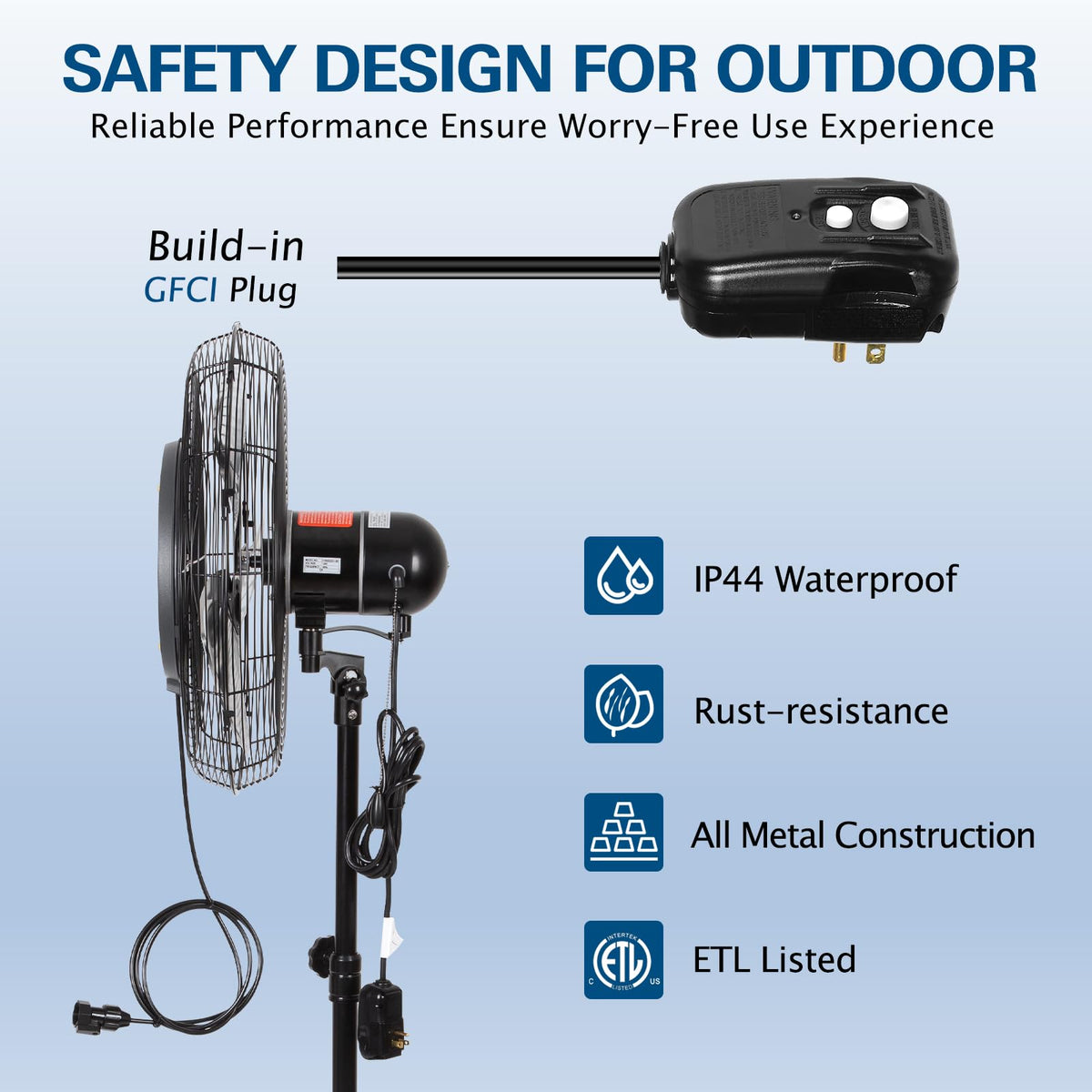 20" Outdoor Pedestal Misting Fan B304709