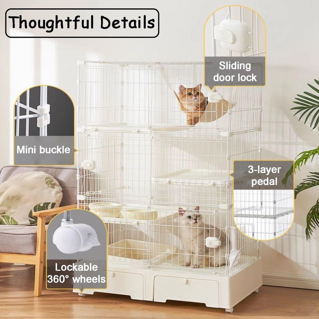 4 Tier Indoor Cat Enclosure with 3 Jumping Platforms P4084