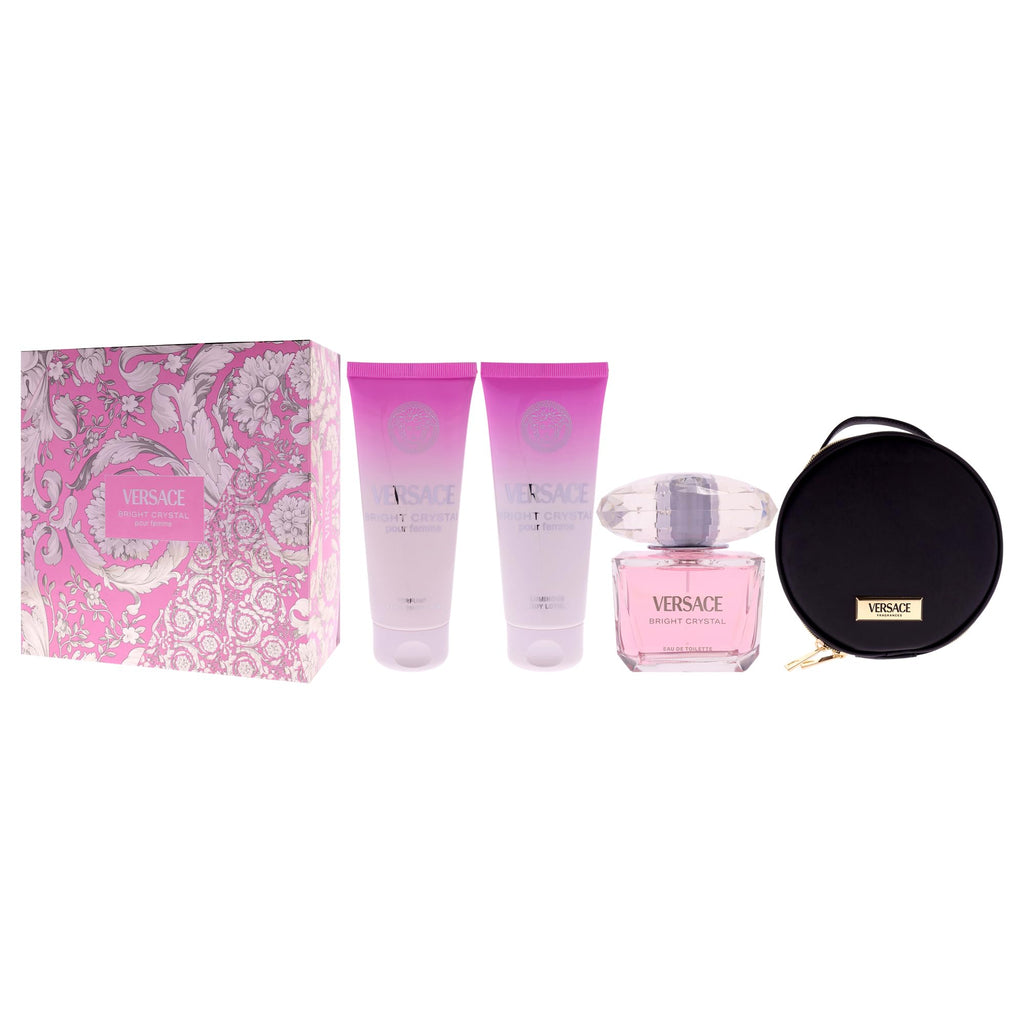 4 Pc Gift Set 3oz EDT Spray, 3.4oz Body Lotion, 3.4oz Shower Gel, Round Make Up Case U32889