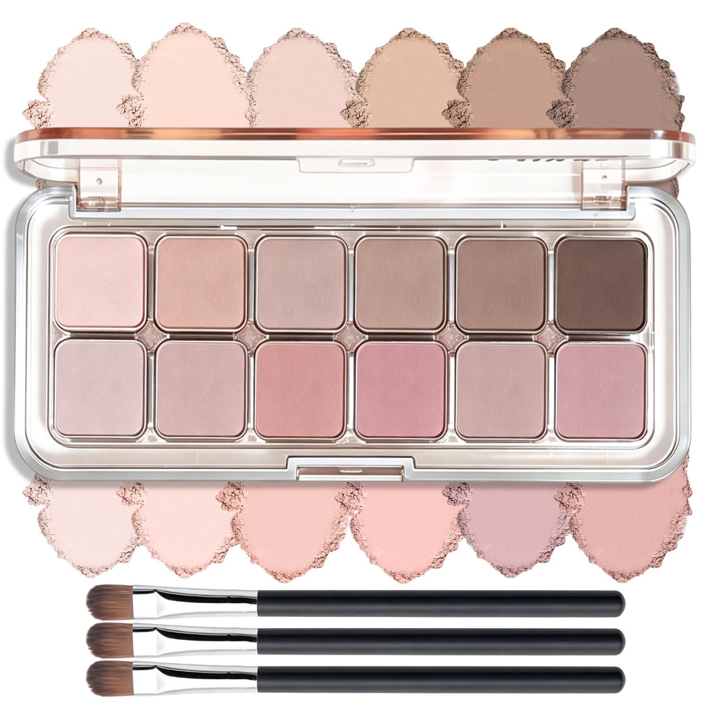 Mauve Pink Grey Brown Matte Eyeshadow Palette with Brush S7557