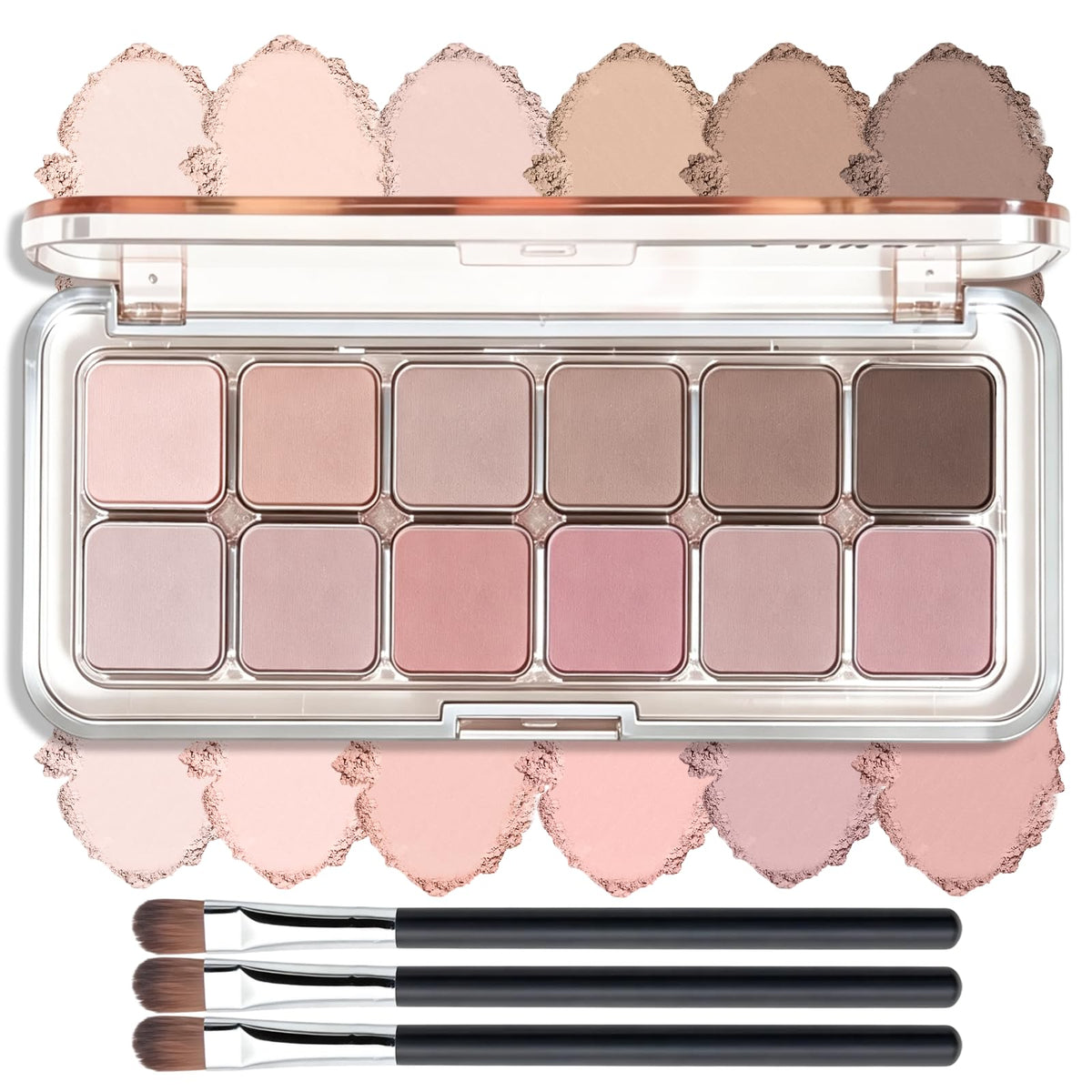 Mauve Pink Grey Brown Matte Eyeshadow Palette with Brush S7557