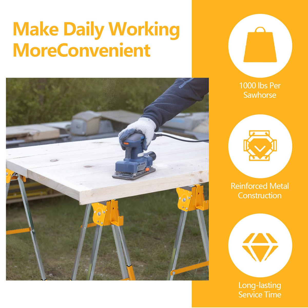 Heavy Duty Folding Sawhorse 2 Pack M99379