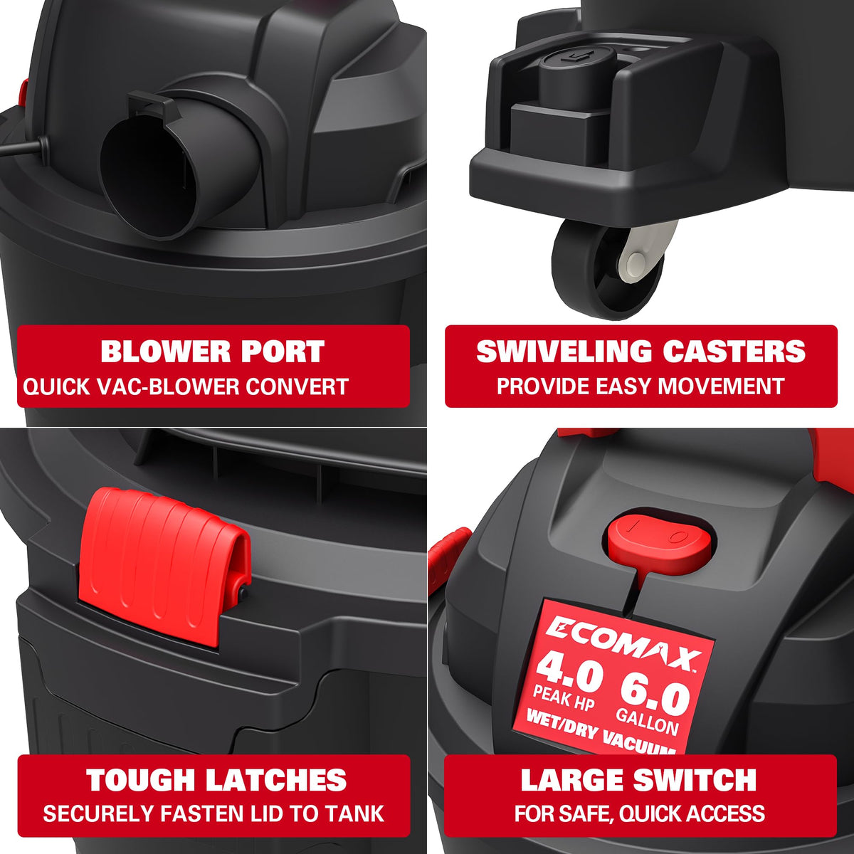6 Gallon 4 HP Wet Dry Shop Vac Q42746