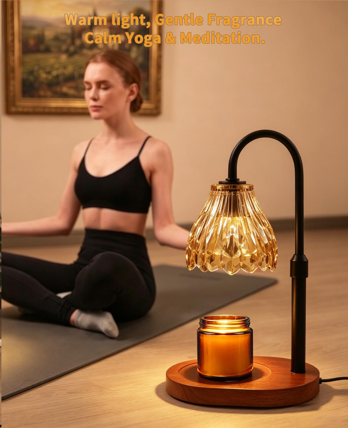 Glass Candle Warmer Lamp with Timer & Dimmer Q865