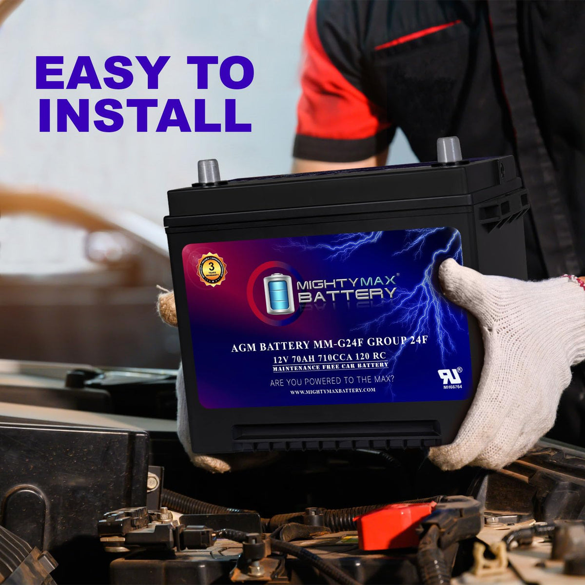 12V 70Ah AGM Replacement Battery P3910
