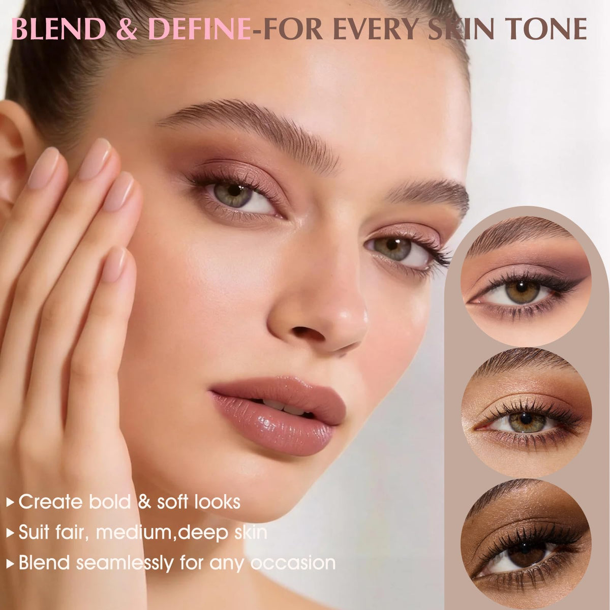 Mauve Pink Grey Brown Matte Eyeshadow Palette with Brush S7557