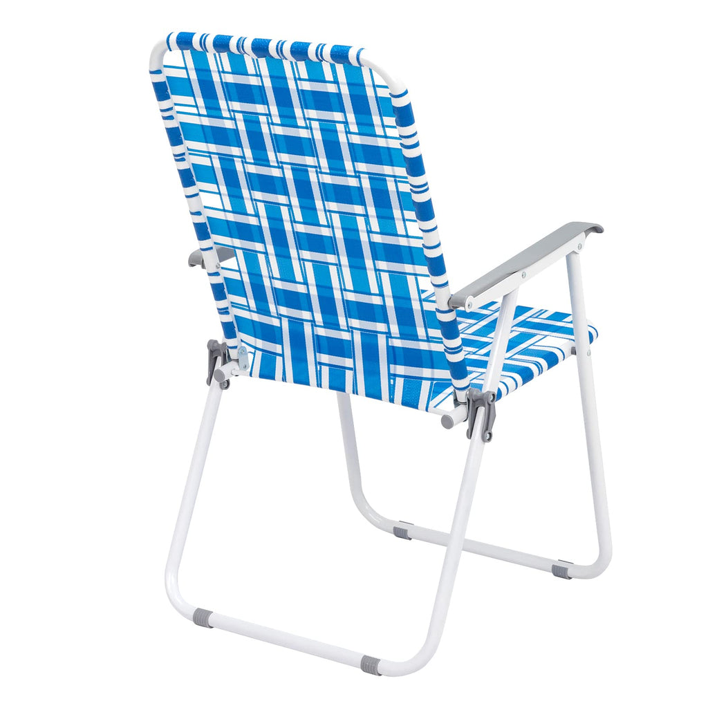 Set of 2 Blue Webbed Folding Patio Chair H801