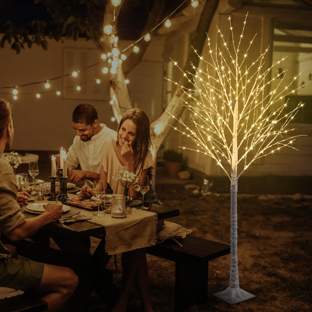 6FT Lighted Birch Tree 500 LED Warm White S66303