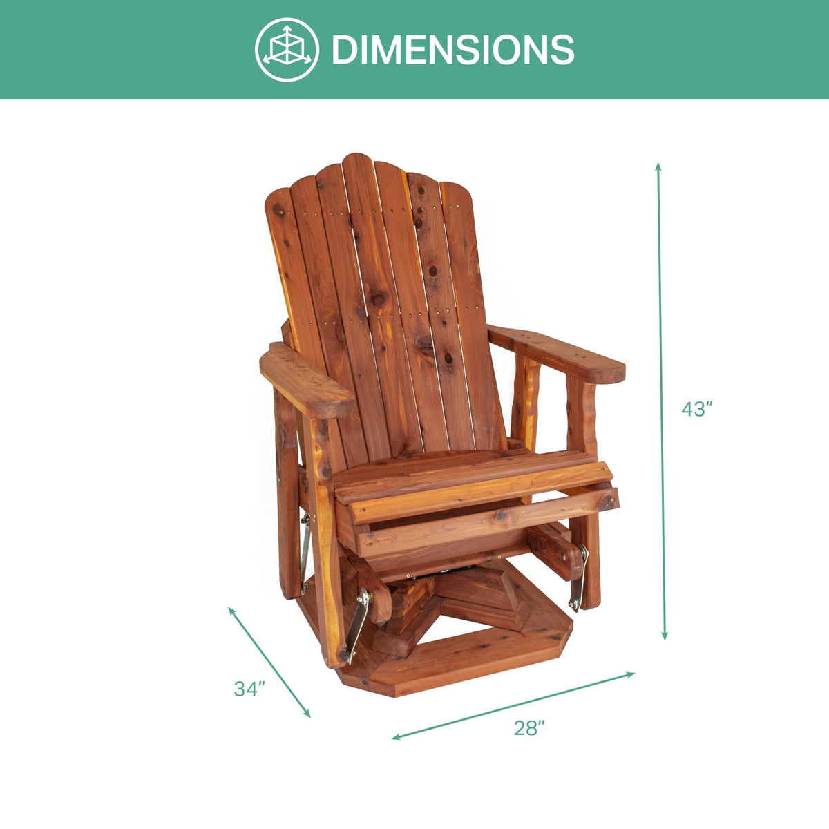 23" Cedar Adirondack Swivel Glider W197089