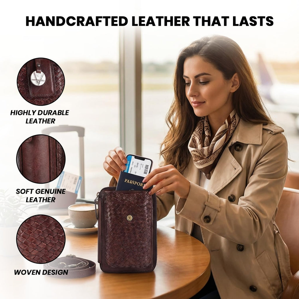 Genuine Leather Small Crossbody Bag with Adjustable Detachable Strap W47562