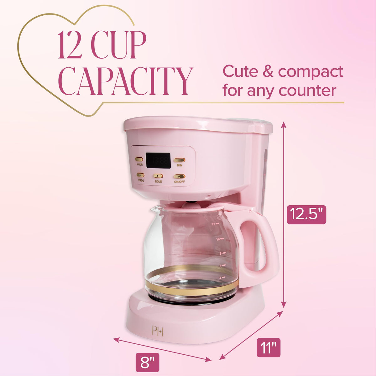 12-Cup Programmable Drip Coffee Maker with Glass Carafe S39302
