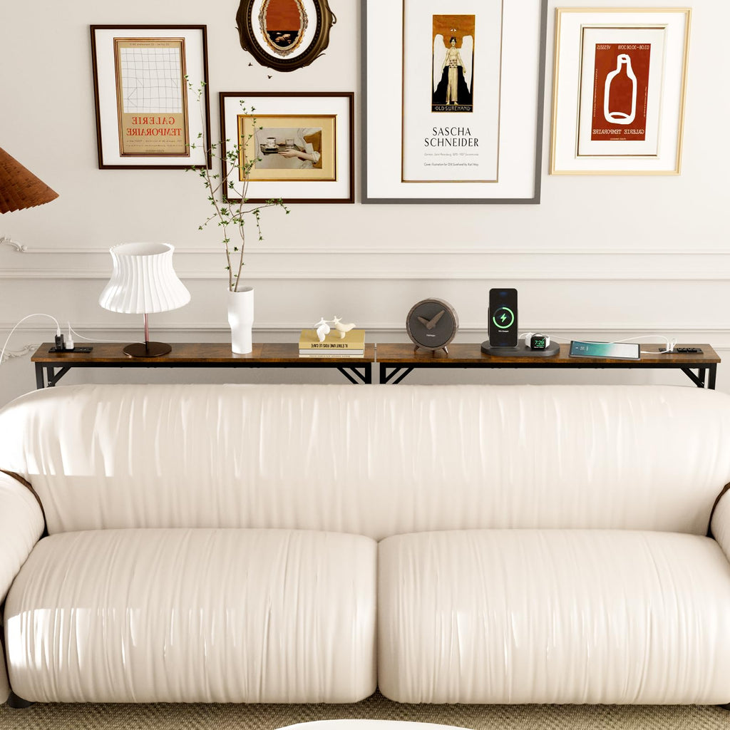 5.9" Narrow Console Table with Outlet Metal Frame A26144