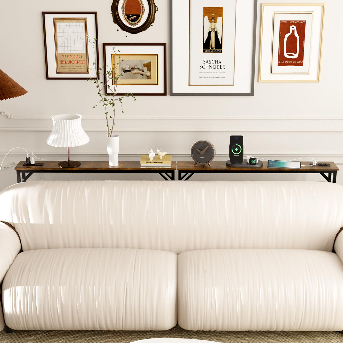 5.9" Narrow Console Table with Outlet Metal Frame A26144