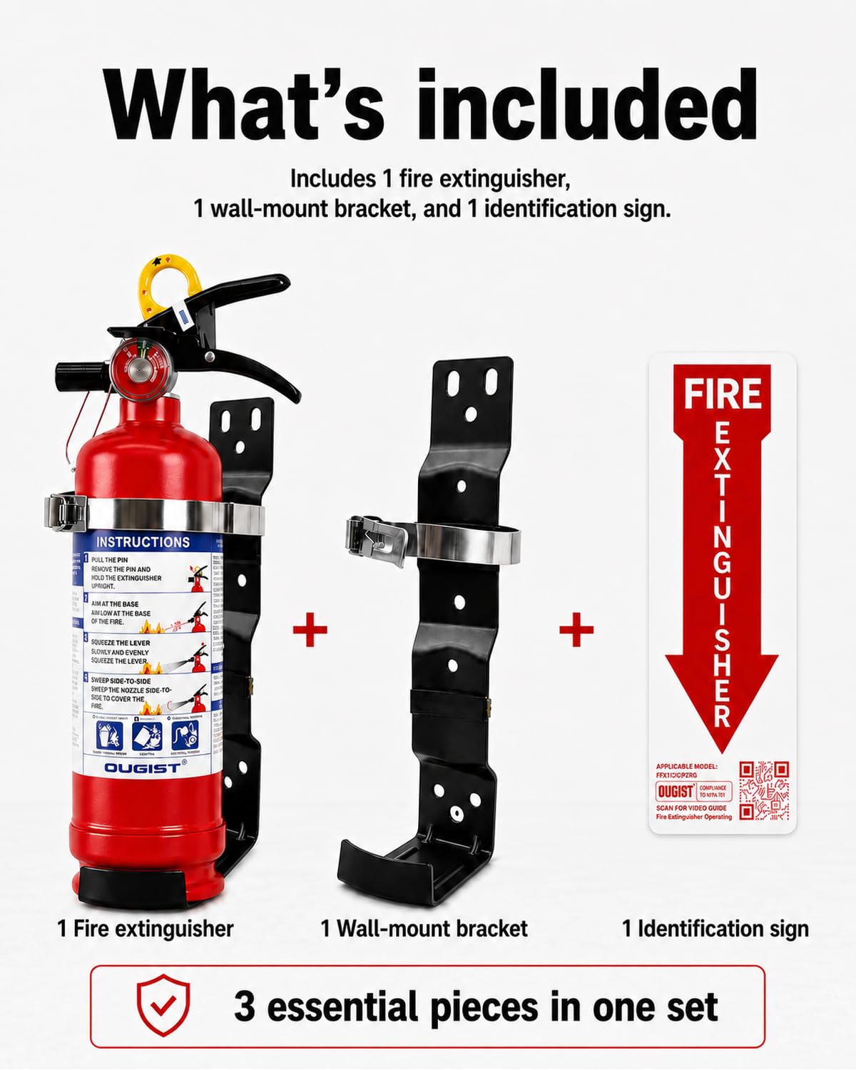 2.5 lb ABC Dry Chemical Fire Extinguisher with Wall Mount Z1069