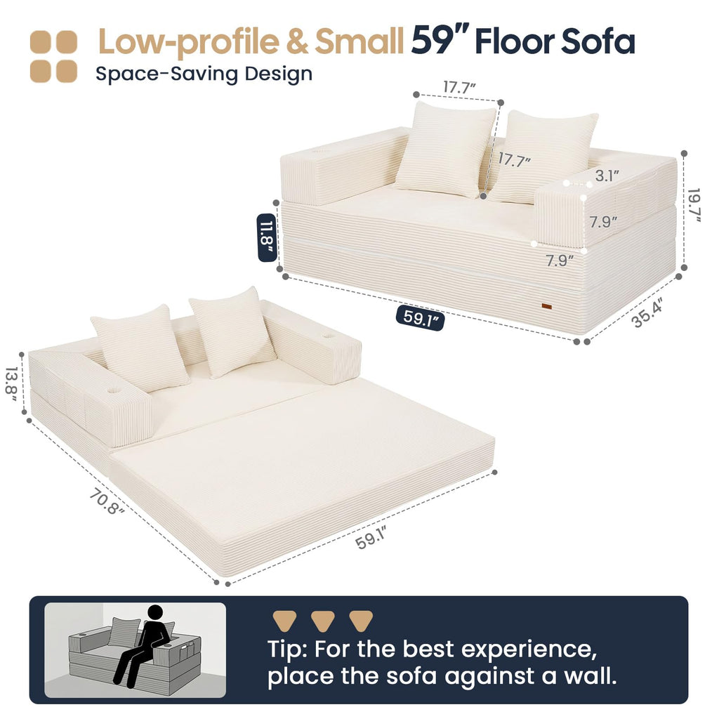 Beige Futon Sofa Bed N88571