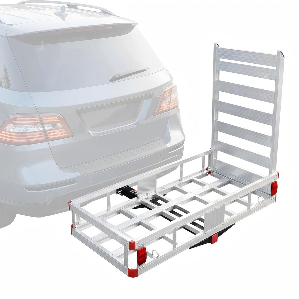 Aluminum Hitch Cargo Carrier with Folding Ramp J258