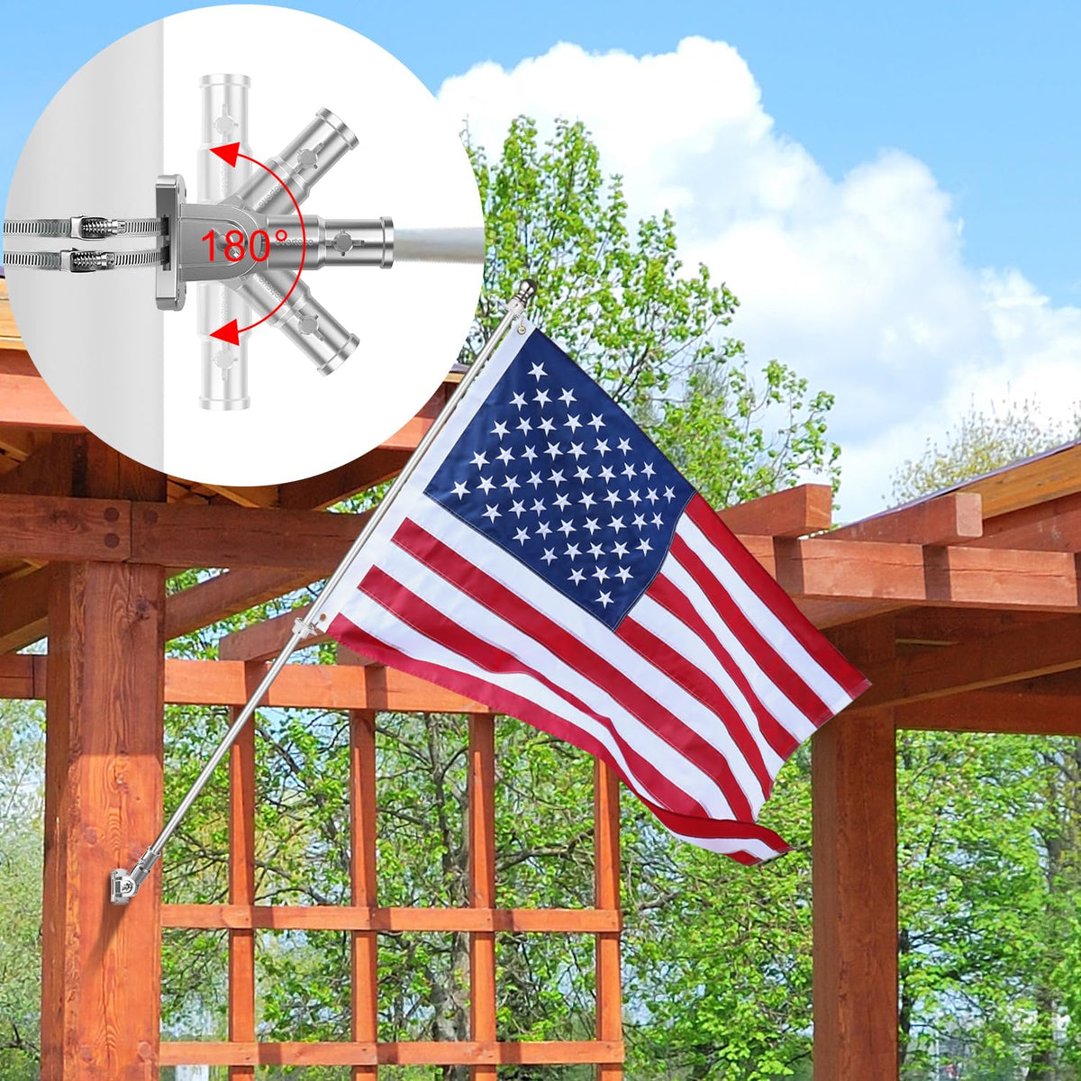 Heavy Duty Stainless Steel Flag Pole Kit H317